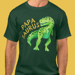 Papasaurus Dinosaur Dad of the Birthday Boy T-Shirt<br><div class="desc">This papasaurus dinosaur dad of the birthday boy design features hand painted watercolor illustrations such as a t rex dinosaur on the front and more dinos on the back in a color palette of greens,  blues and oranges. You can edit the text. See the whole matching collection.</div>