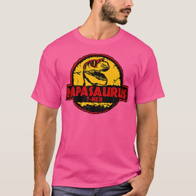 Papasaurus Dinosaur Dadasaurus Rex Funny Dino Dad  T-Shirt (Front)