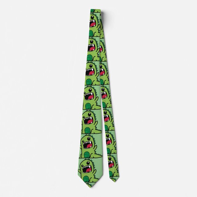PAPASAURUS Dinosaur Neck Tie (Front)