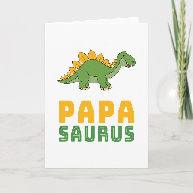 Papasaurus Dinosaur Stegosaurus Father's Day Card (Front)