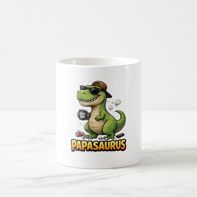 Papasaurus Funny Dad Coffee Mug (Center)