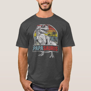 Papasaurus Funny T Rex Dinosaur Papa saurus T-Shirt