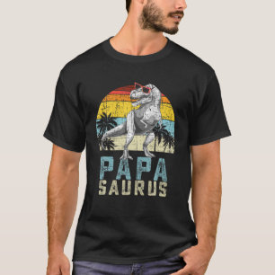 Papasaurus Retro Vintage T Rex Papa Saurus Mens T-Shirt