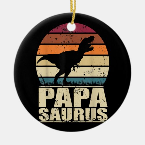 Papasaurus Rex Dino Daddy Family Dad Dinosaur Ceramic Ornament