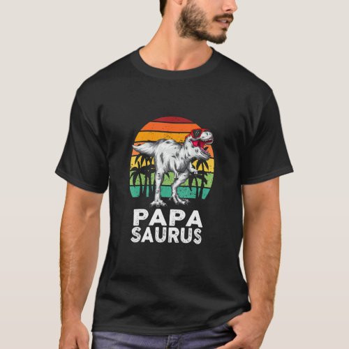 Papasaurus  Rex Dinosaur Papa Saurus Family Matchi T_Shirt
