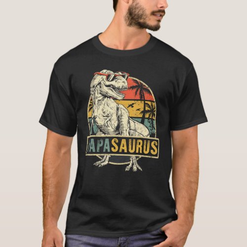 Papasaurus Rex Dinosaur Papa Saurus Family Matchin T_Shirt