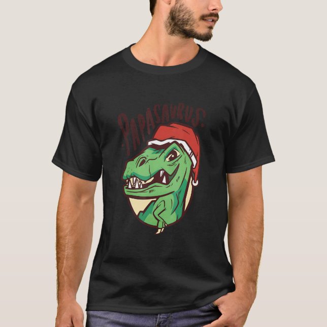 Papasaurus Rex Dinosaur Papa Saurus Family Matchin T-Shirt (Front)