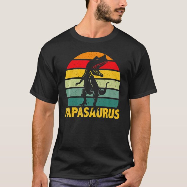 Papasaurus Rex Dinosaur Papa Saurus Father's Day D T-Shirt (Front)
