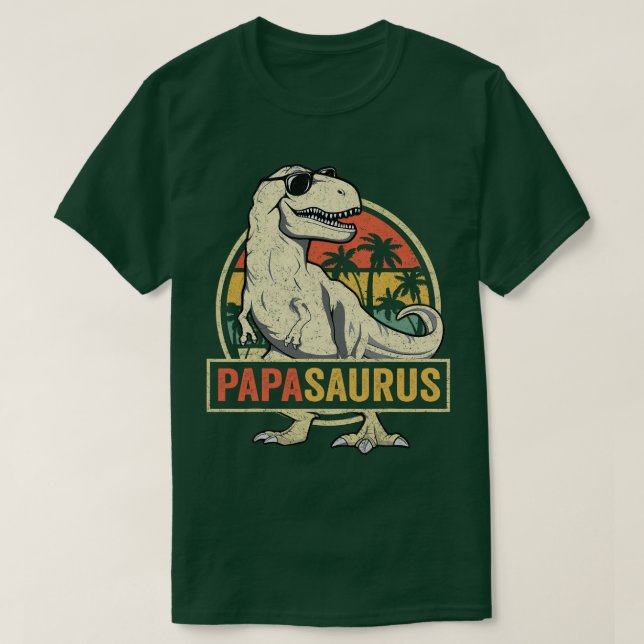 Papasaurus Rex Father Dinosaur Family Dino Papa Sa T-Shirt (Design Front)