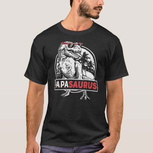 Papasaurus T rex Dinosaur Funny Papa Saurus T_Shirt