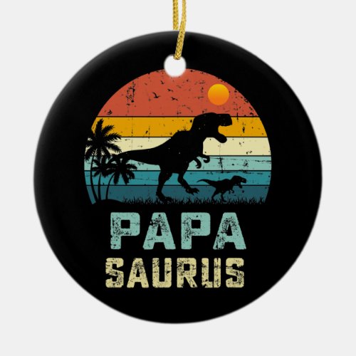 Papasaurus T Rex Dinosaur Papa Saurus Family Ceramic Ornament