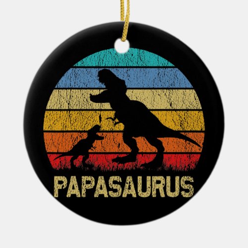 PapaSaurus T Rex Dinosaur Papa Saurus Family Ceramic Ornament