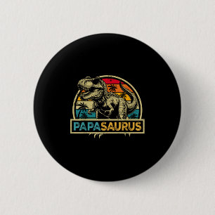 Papasaurus T Rex Dinosaur Papa Saurus Family Match Button