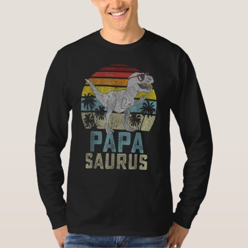 Papasaurus T Rex Dinosaur Papa Saurus Family Match T_Shirt