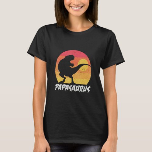 Papasaurus Vintage Dark Rex Outfit  T_Shirt