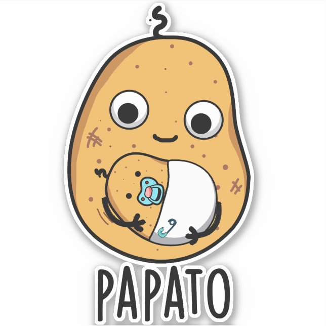 Papato Funny Potato Pun  Sticker (Front)