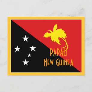 Papau New Guinea flag Postcard