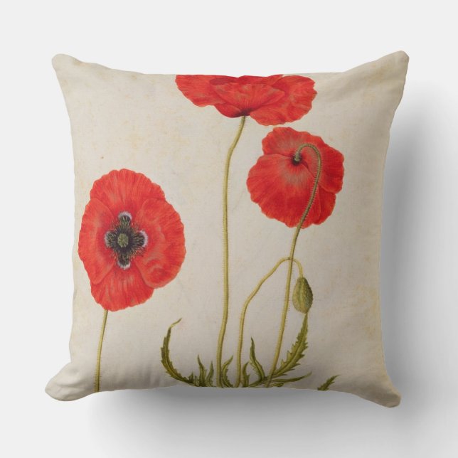Papavar rhoeas, c.1568 throw pillow (Front)