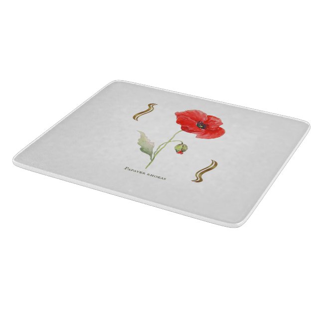 Papaver rhoeas  cutting board (Corner)