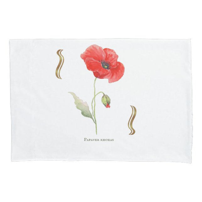 Papaver rhoeas  pillow case (Front)