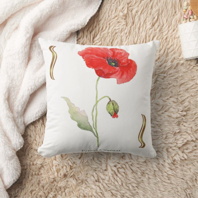 Papaver rhoeas  throw pillow (Blanket)