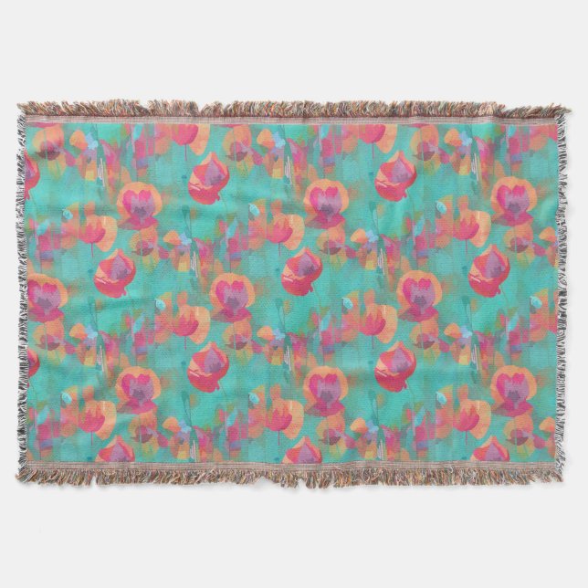 Papaver Tones Throw Blanket (Front)