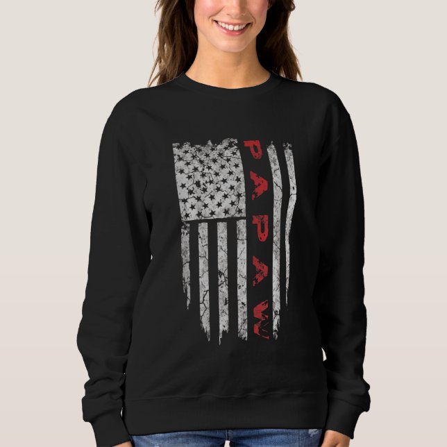 Papaw American Flag Grandpa Gifts Men Sweatshirt (Front)
