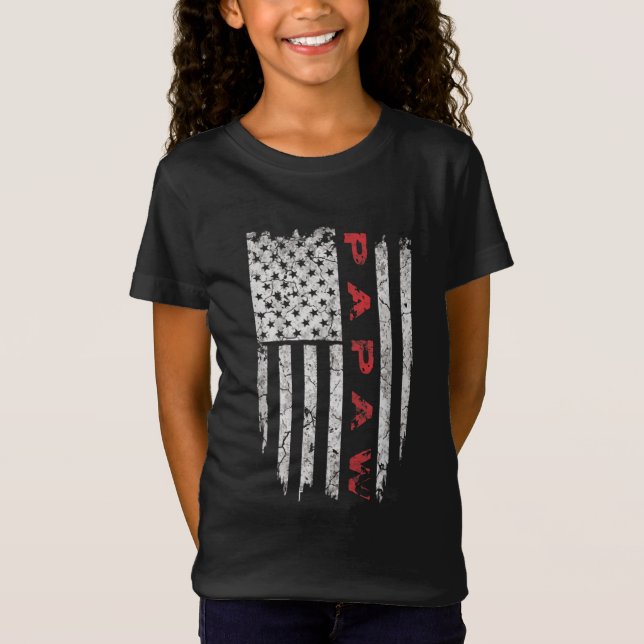 Papaw American Flag Grandpa Gifts Men T-Shirt (Front)