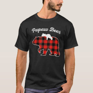 Papaw Bear Flannel Red Plaid Pajama Family Matchin T-Shirt