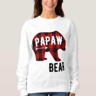Papaw Bear Shirt Red & Black Buffalo Plaid Bear