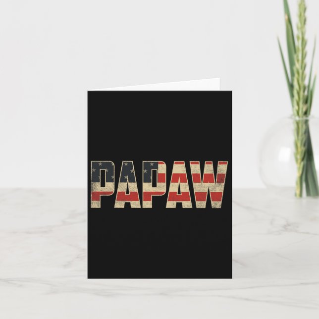 Papaw Bold Patriotic American Flag Father’s Day Pa Card (Front)