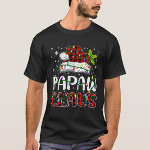 Papaw claus christmas lights matching family xmas T-Shirt