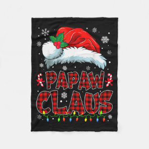 Papaw Claus Christmas Lights Pajama Family Group M Fleece Blanket