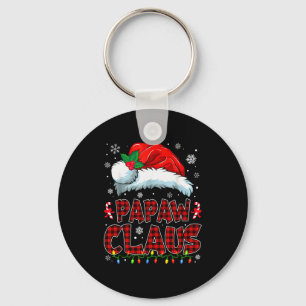 Papaw Claus Christmas Lights Pajama Family Group M Keychain