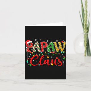 Papaw Claus Christmas Lights Pajama Family Matchin Card
