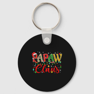 Papaw Claus Christmas Lights Pajama Family Matchin Keychain