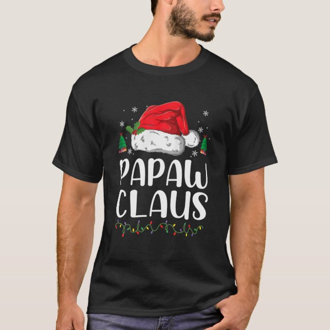 Papaw Claus Christmas Pajama Family Matching Xmas T-Shirt (Front)