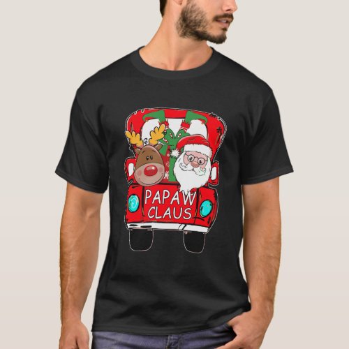 Papaw Claus Santa Car Christmas Funny Papaw Gift T_Shirt