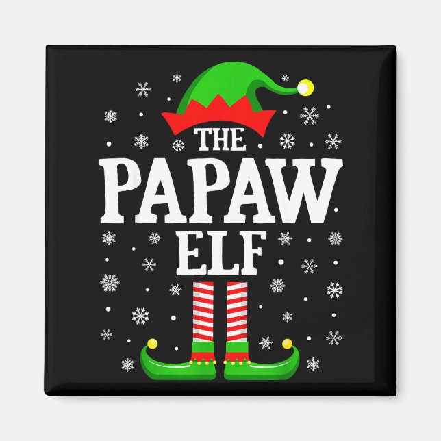 Papaw Elf Funny Christmas Family Matching  Magnet (Front)