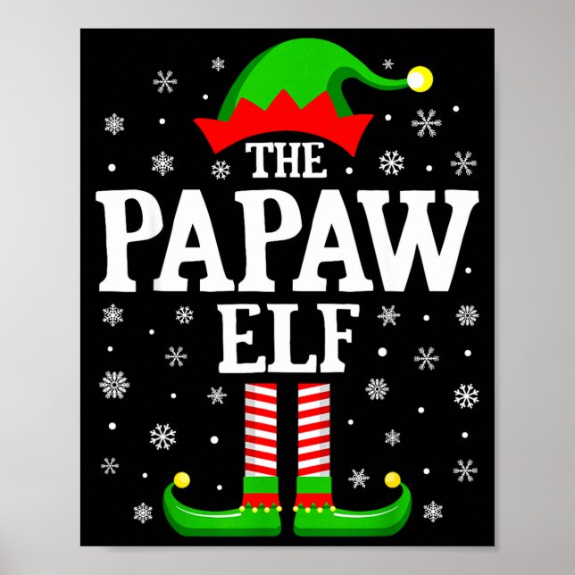 Papaw Elf Funny Christmas Family Matching  Poster (Front)