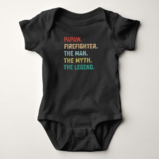 PAPAW FIREFIGHTER The Man Myth Legend Papa t-shirt Baby Bodysuit (Front)
