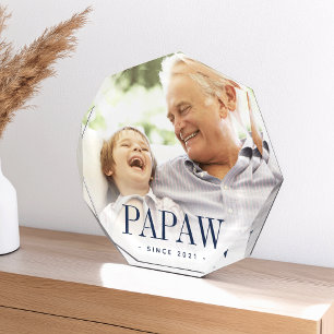 Papaw Grandpa Year Established Photo Block