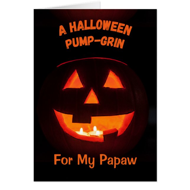 Papaw Halloween Cute Jack o' Lantern Cards (Front)