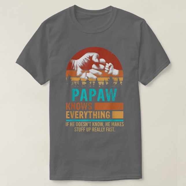 Papaw Knows Everything Fist Bump Dad & Son Fathers T-Shirt (Design Front)