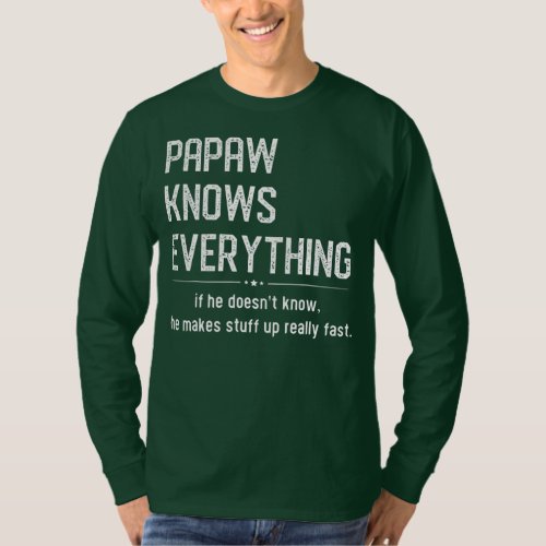 Papaw Knows Everything Funny Sarcasm Memes T_Shirt