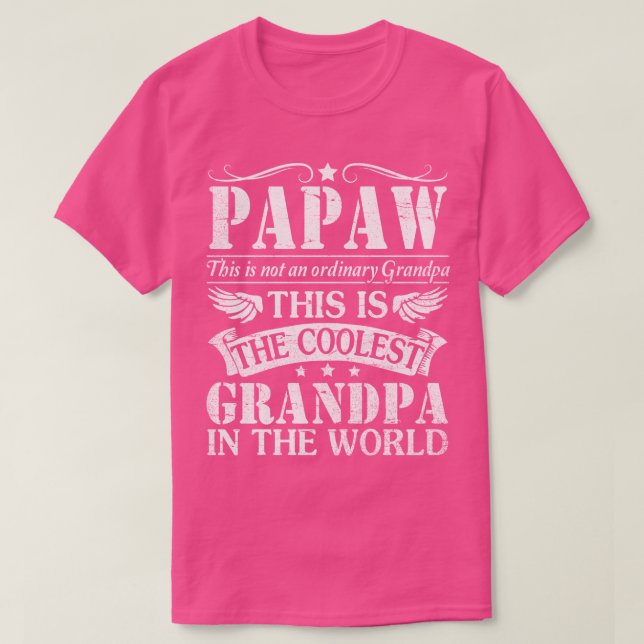 Papaw Not Ordinary Grandpa The Coolest Grandpa In  T-Shirt (Design Front)