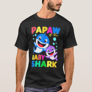 Papaw Of The Baby Birthday Shark Papaw Shark T-Shirt