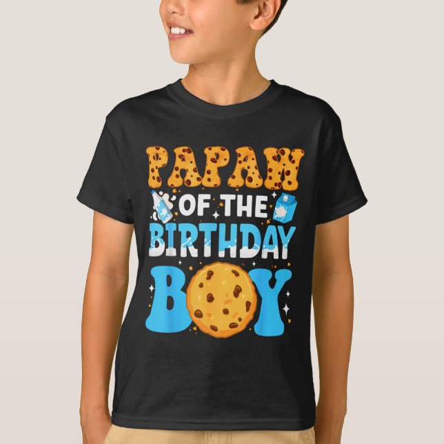Papaw Of The Birthday Boy Milk And Cookies 1st Bir T-Shirt (Front)