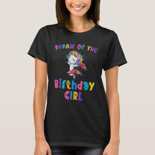Papaw of the Birthday Princess Girl Dabbing Unicor T-Shirt