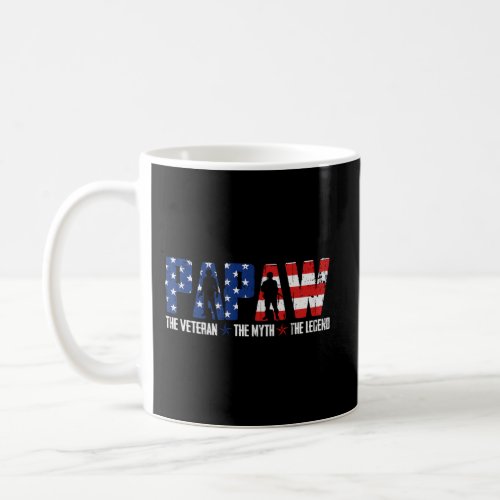Papaw The Veteran The Myth The Legend American Arm Coffee Mug